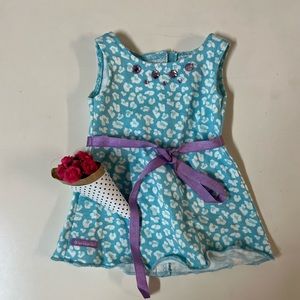 American Girl Doll Dress with Bouquet of Flowers